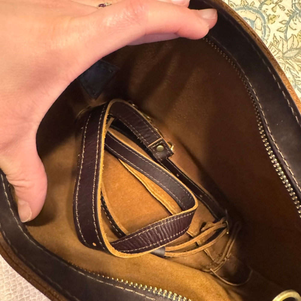 Portland Leather Mini Crossbody Bag - Brown - Picture 5 of 8